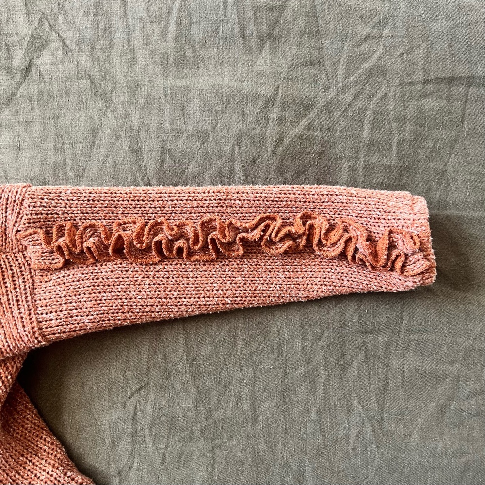 Vignette Ruffle Sleeve Sweater, orange - Picture 3 of 8